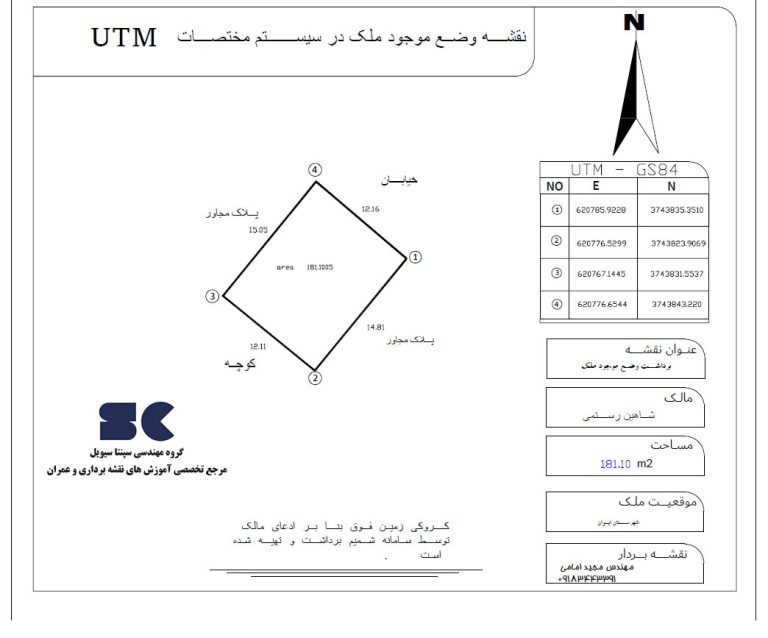 نمونه نقشه یو تی ام